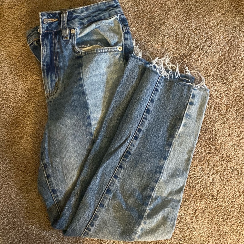 Garage two toned mom jean